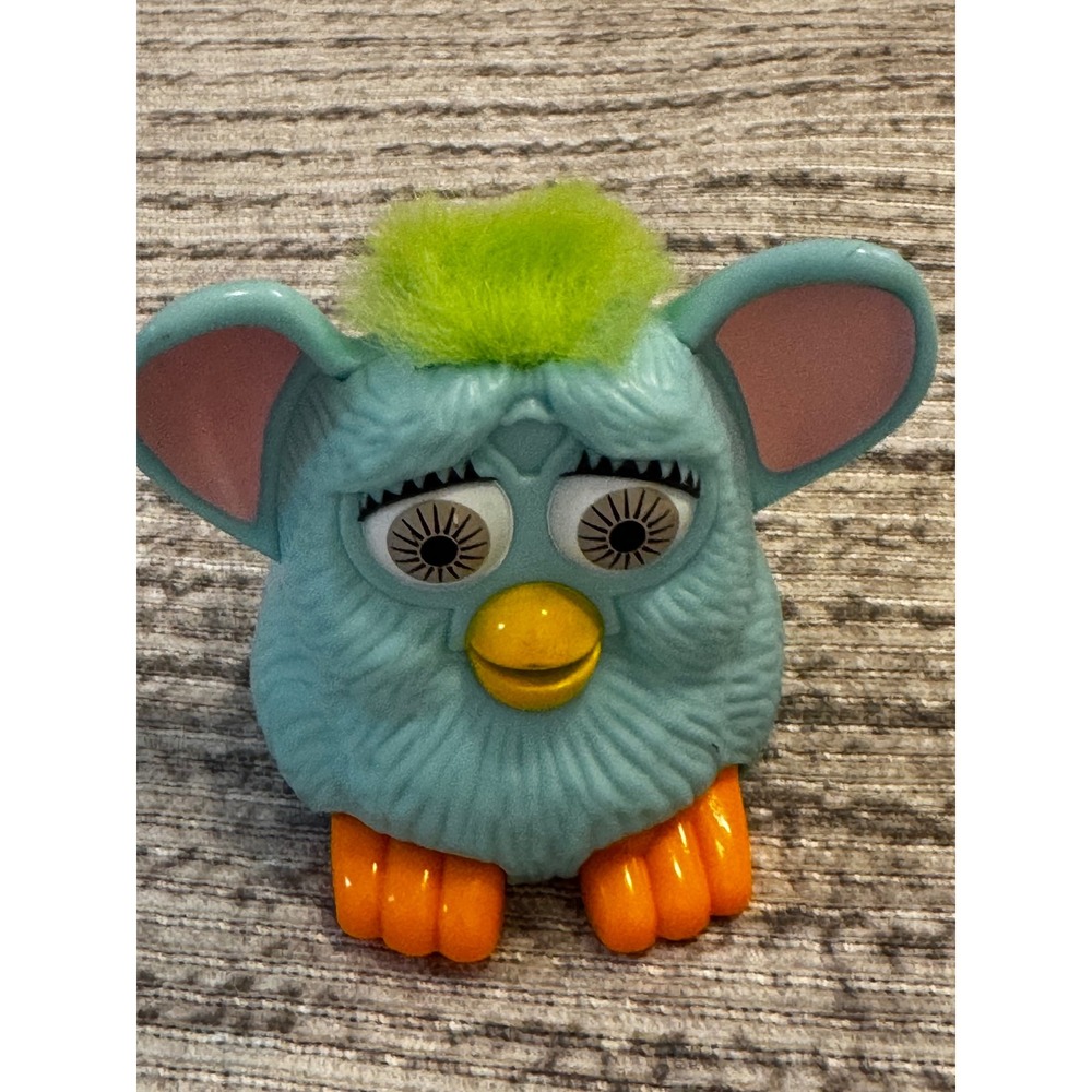 Vintage 1998 McDonald's Furby Tiger Electronics Teal Green Wind Up Toy